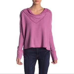 NWOT Free People - Thermal Cowl Neck Top